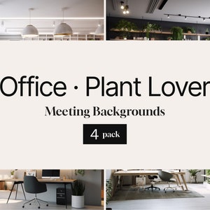 Modern Office, Plant Lover Virtual Background for Zoom and Meetings - Aesthetic and Creative Office Space Inspired Designs