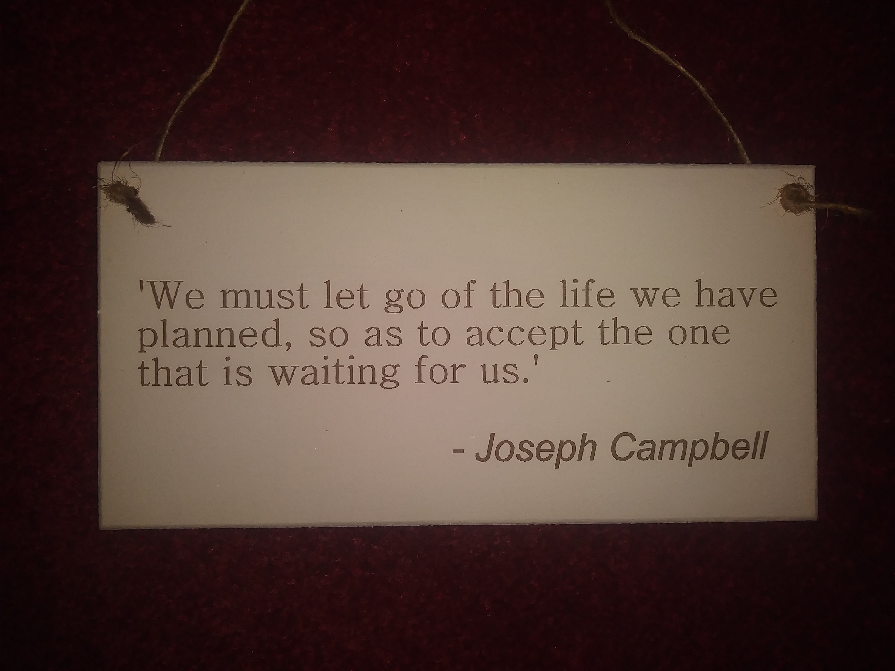 Joseph Campbell Zitat Plaque 'Wir müssen das Leben Etsy