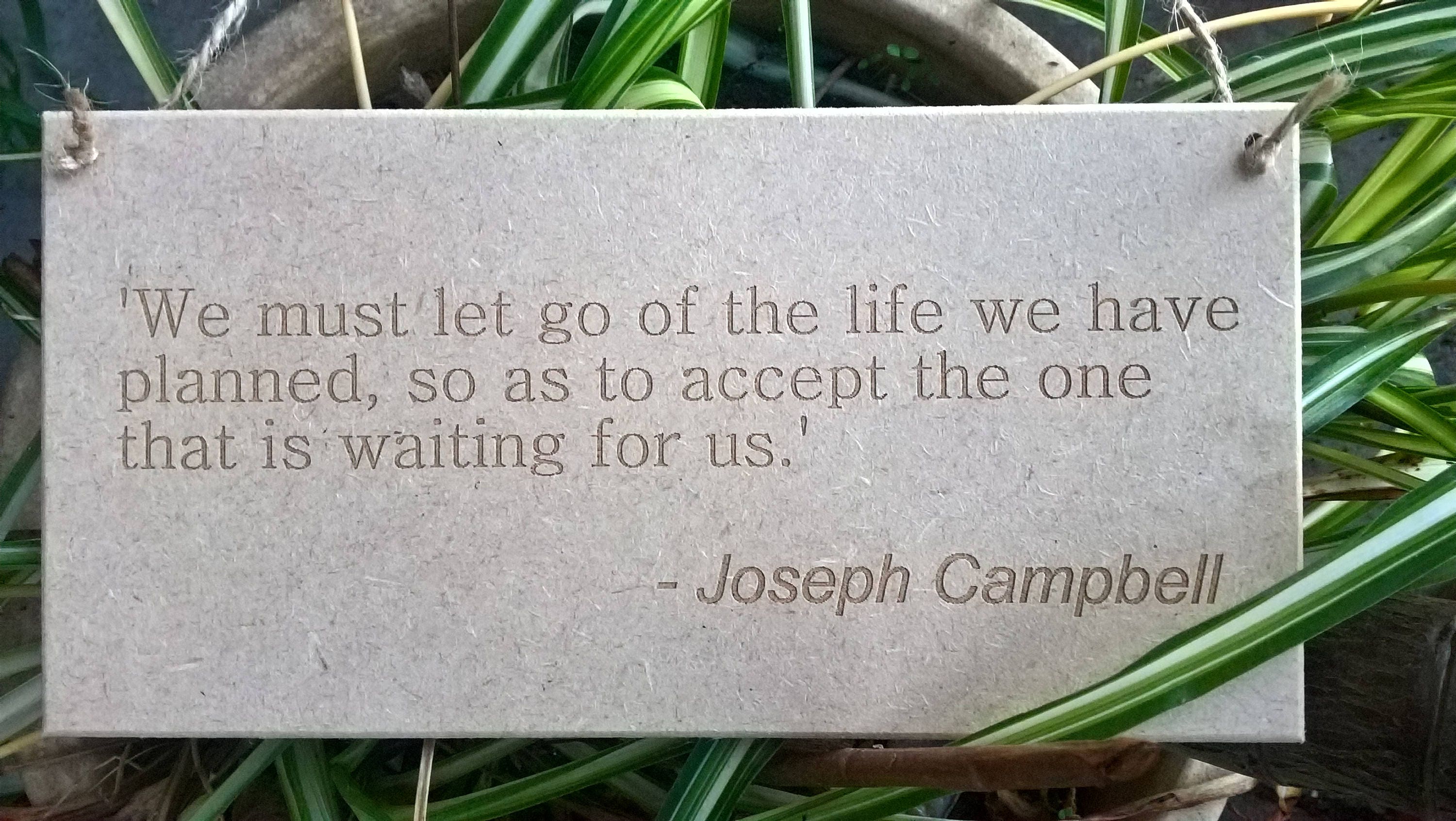Joseph Campbell Zitat Plaque 'Wir müssen das Leben Etsy