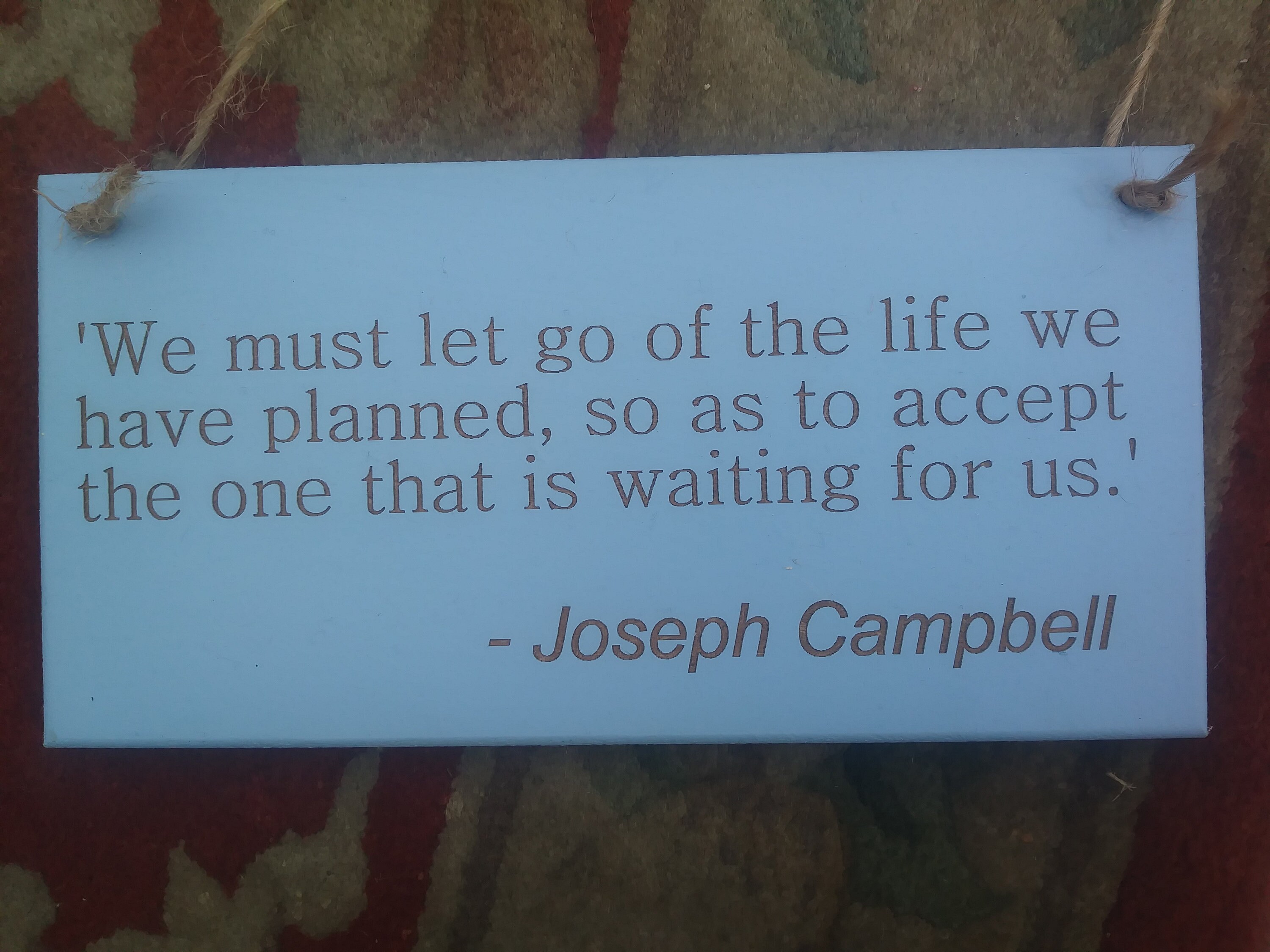 Joseph Campbell Zitat Plaque 'Wir müssen das Leben Etsy