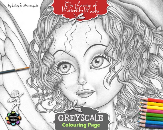 Tealani Greyscale Adult Colouring Pages Adult Coloring Book Fairies Coloring Book Fantasy Coloring Book