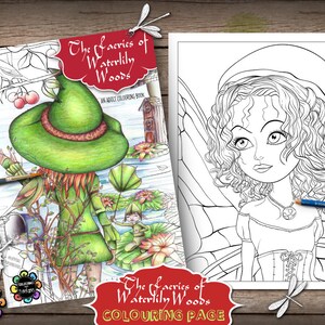 Fairies Coloring Pages For Adults Playing With Dragonflies Etsy