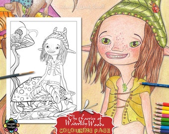 Fairies Coloring Book for Adults - The Leaf Goblin and Woodland Friends - Colouring Pages - Fairies Coloring Book, Fantasy Coloring Book