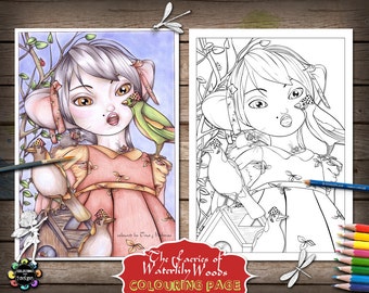 Vanella and her Woodland Friends - Adult Colouring Pages - Adult Coloring Book,  Fairies Coloring Book, Fantasy Coloring Book