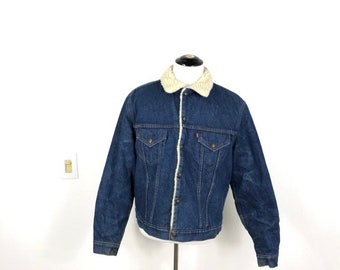 Vintage 80's 90's Rare Levi's Silvertab Sherpa Denim Bomber