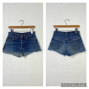 60s 70s vintage levis 501 big E denim shorts jeans short pants redline selvedge size 29 865543 image 1