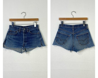 60s 70s vintage levis 501 big E denim shorts jeans short pants redline selvedge size 29 865543