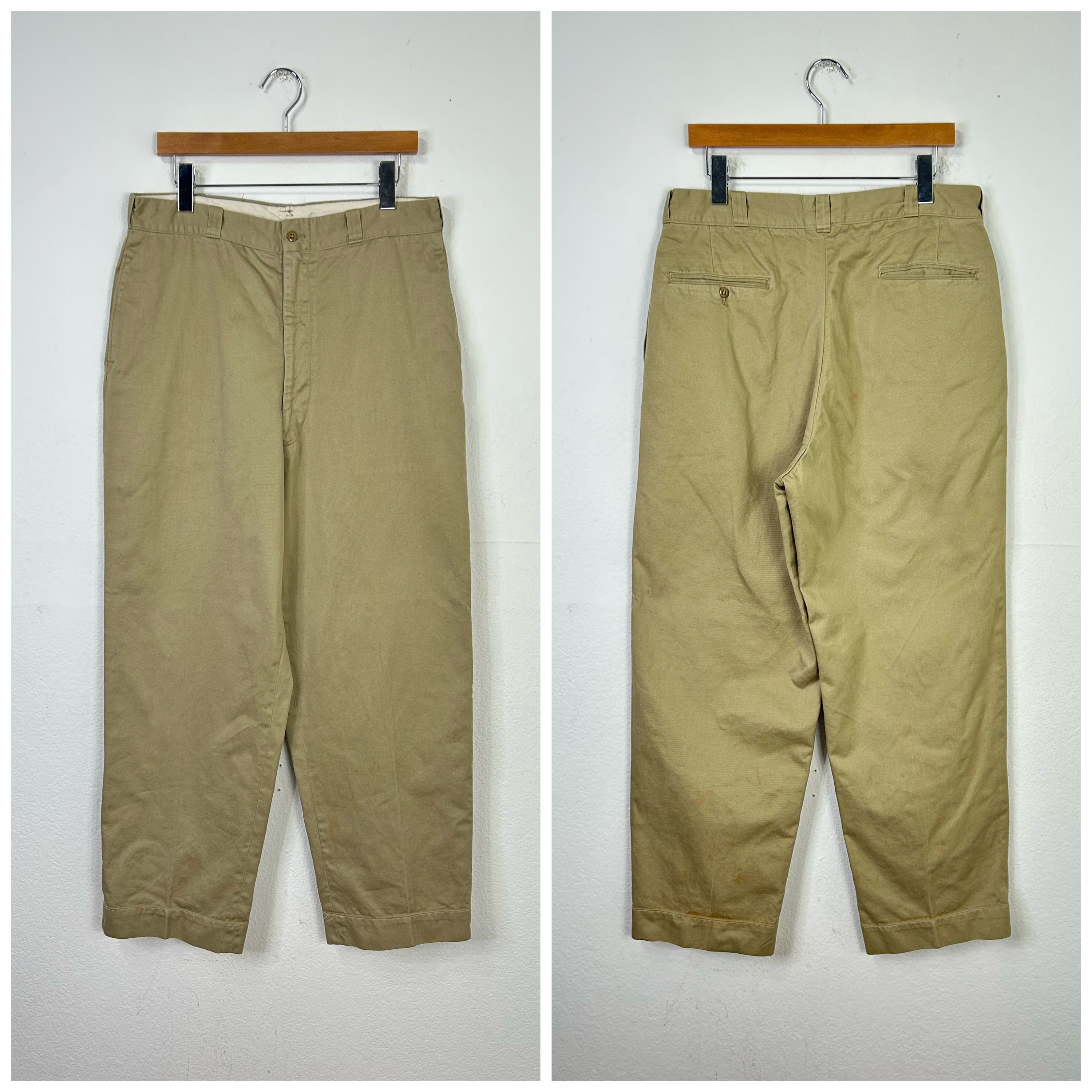 s Vintage Military U.s.army Khaki Chino Pants Trousers