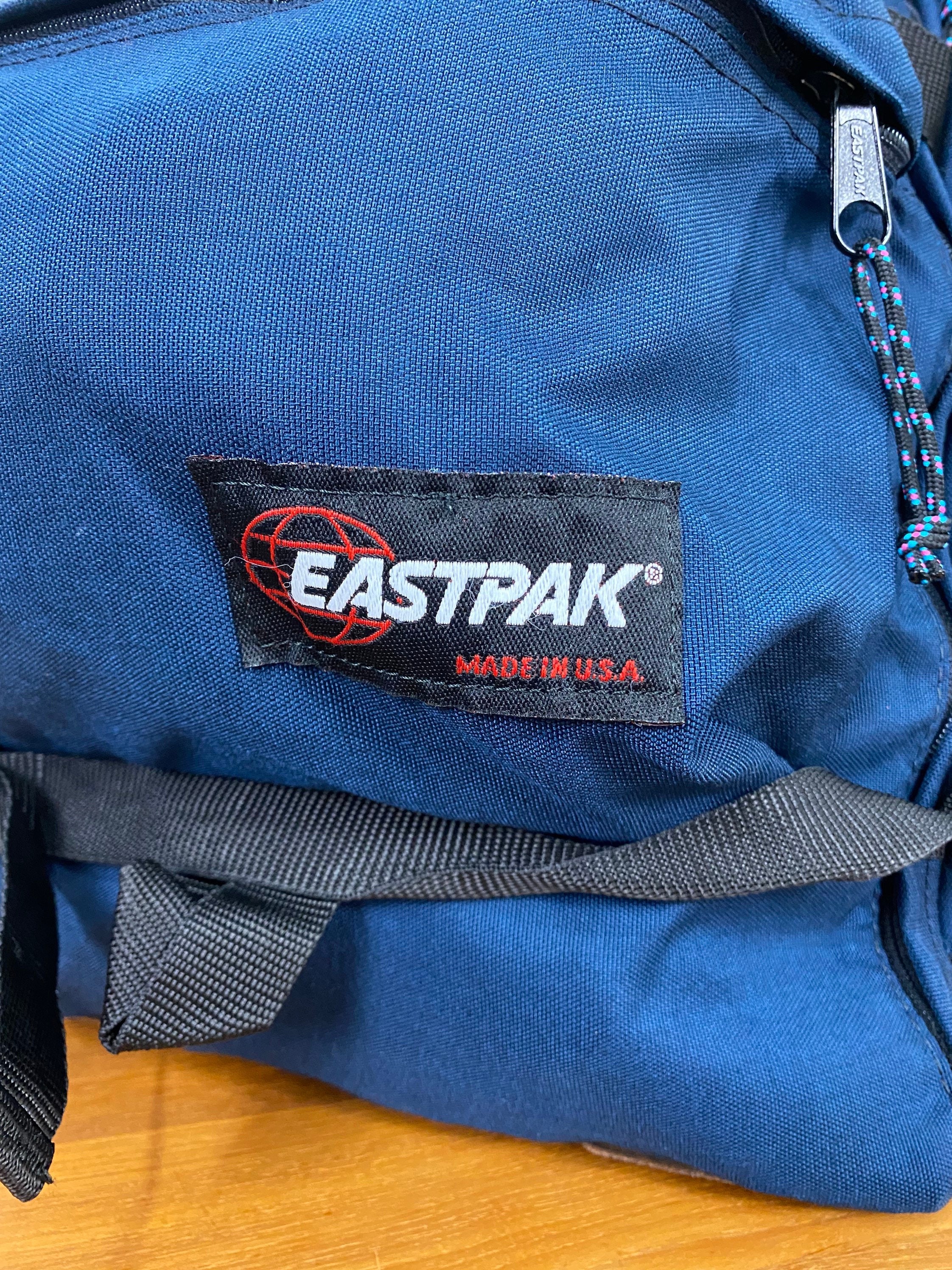 vintage eastpak backpack - Made In USA - RARE blue Color