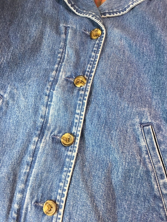 90's eddie bauer m-41 style denim jean jacket wom… - image 5