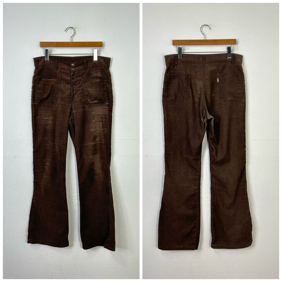 70s vintage levis corduroy flare pants boot cut b… - image 1