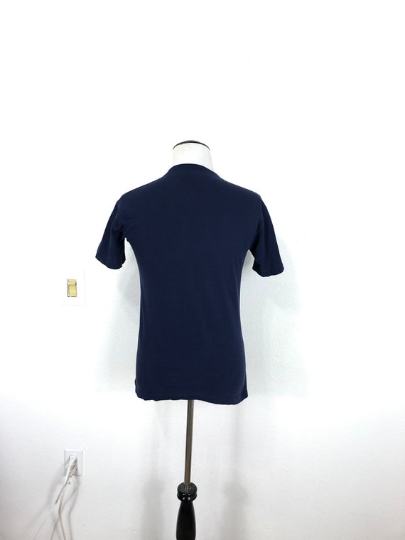 70s vtg 100% cotton blank pocket t shirt unisex - image 2