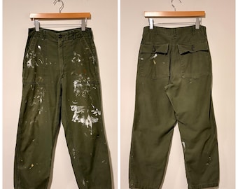 Pantalones militares vintage de los años 70 del Ejército de EE. UU., modelo OG-107, talla 30, 541390