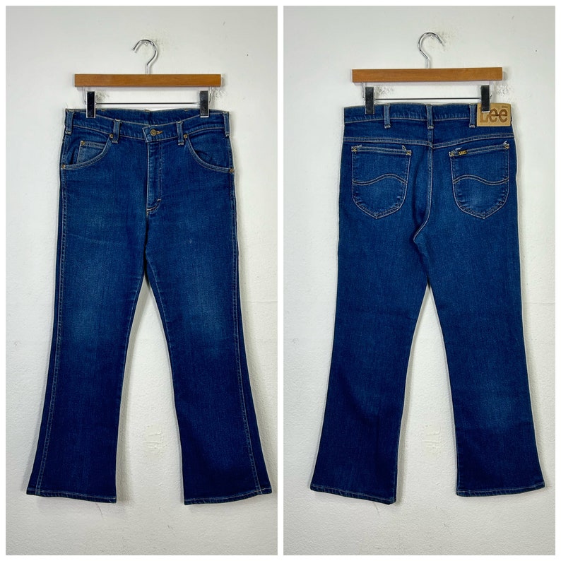 70s Vintage Lee 200 Riders Boot Cut Jeans Flare Denim Pants Stretch ...