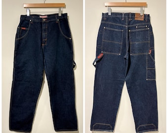 Vintage 90's Y2K Mac Gear Extra Wide Flare Denim Cargo Skater Snap