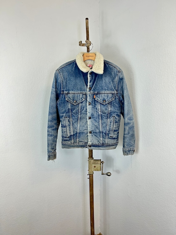 70s vintage levis sherpa jacket fleece lined size 