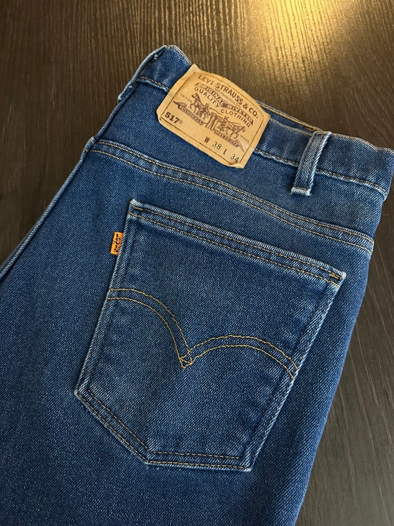 80s Vintage Levis 517 Zipper Fly Flare Jeans Boot Cut Denim Pants
