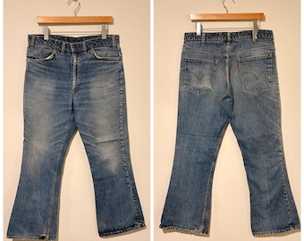 80s vintage levis 517 boot cut jeans flare denim pants zipper size