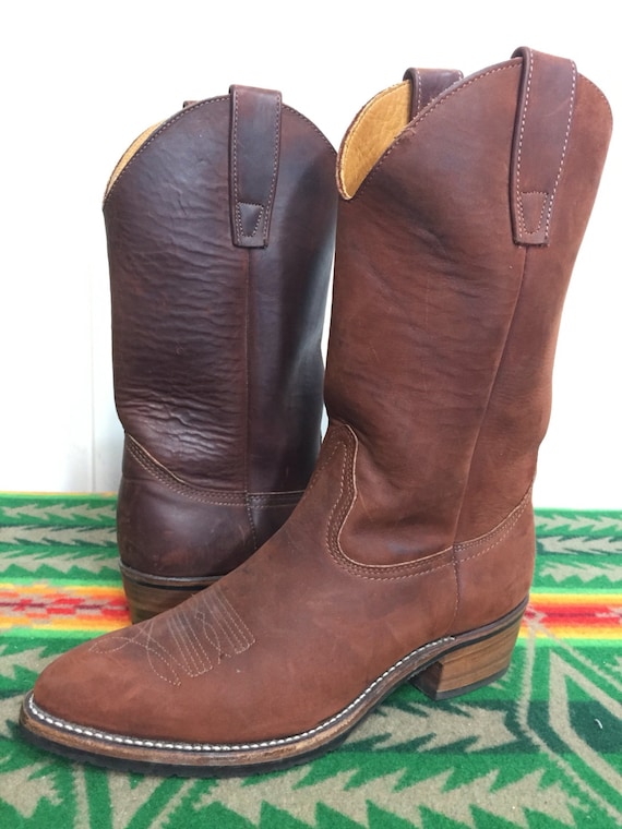 60's vintage justin leather western cowboy boots s