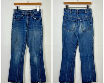 80s vintage levis 517 boot cut jeans flare denim pants zipper size