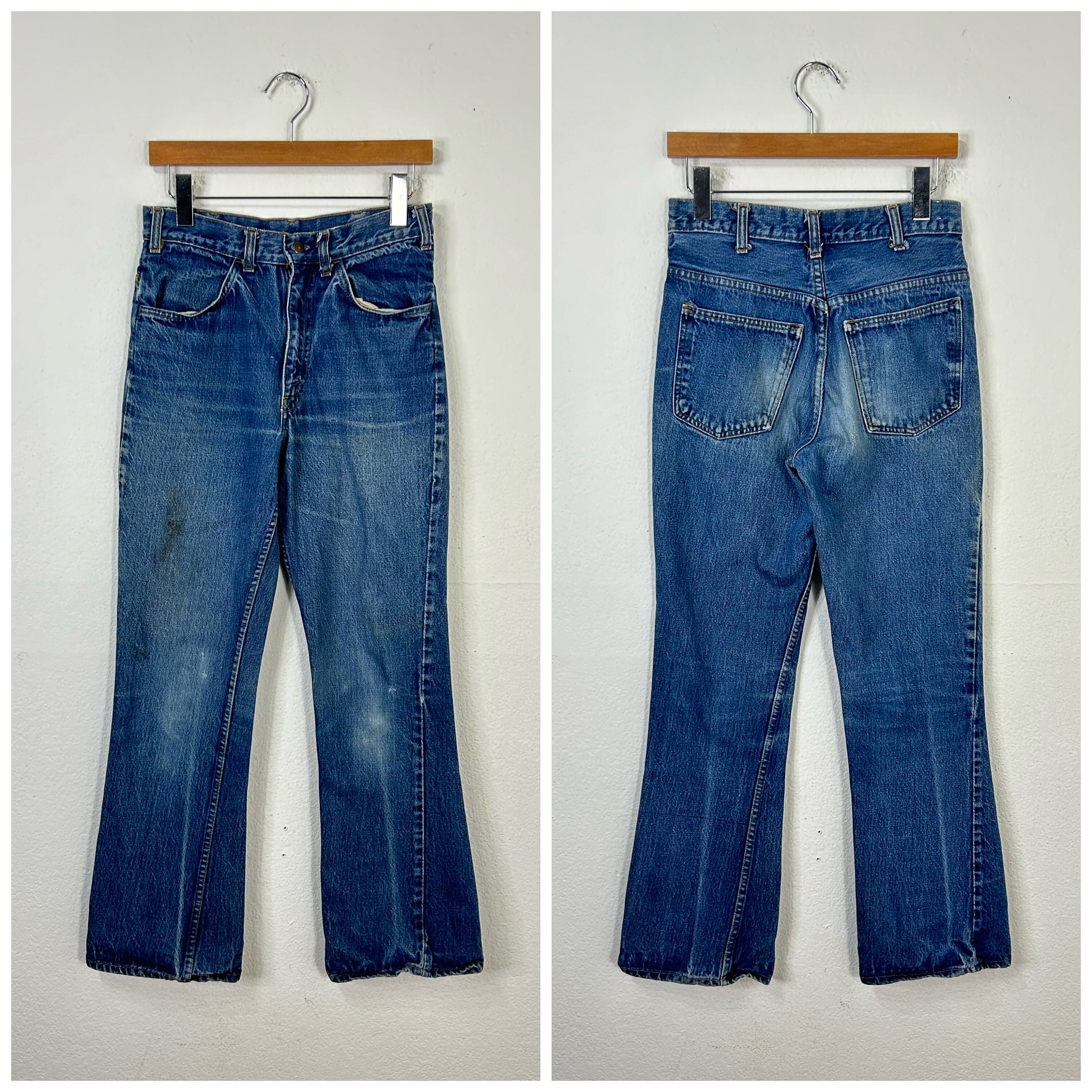 70s vintage desgastado JC Penny flare pantalones de mezclilla bota corte jeans tamano 29 865294 Etsy Mexico