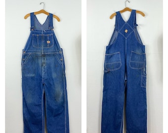 50s vintage PAY DAY indigo denim overalls work wear work pants size 42 865641