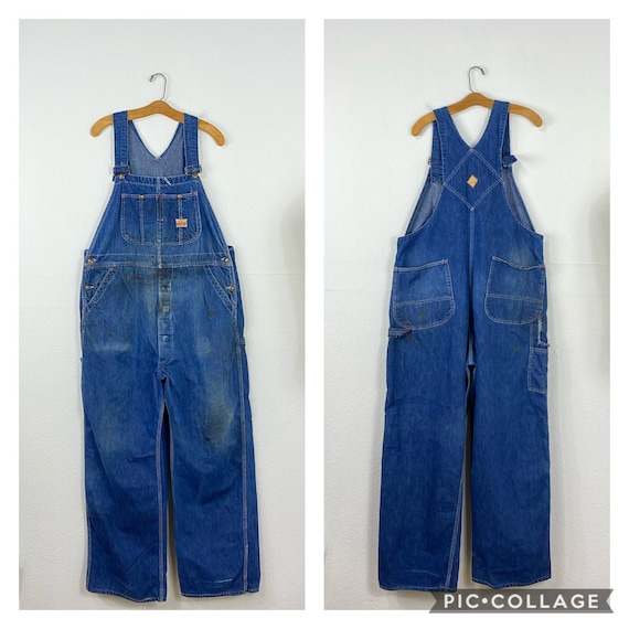 50s vintage PAY DAY indigo denim overall work wear