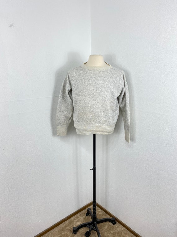 50s vintage 100% cotton v gusset heather gray swea