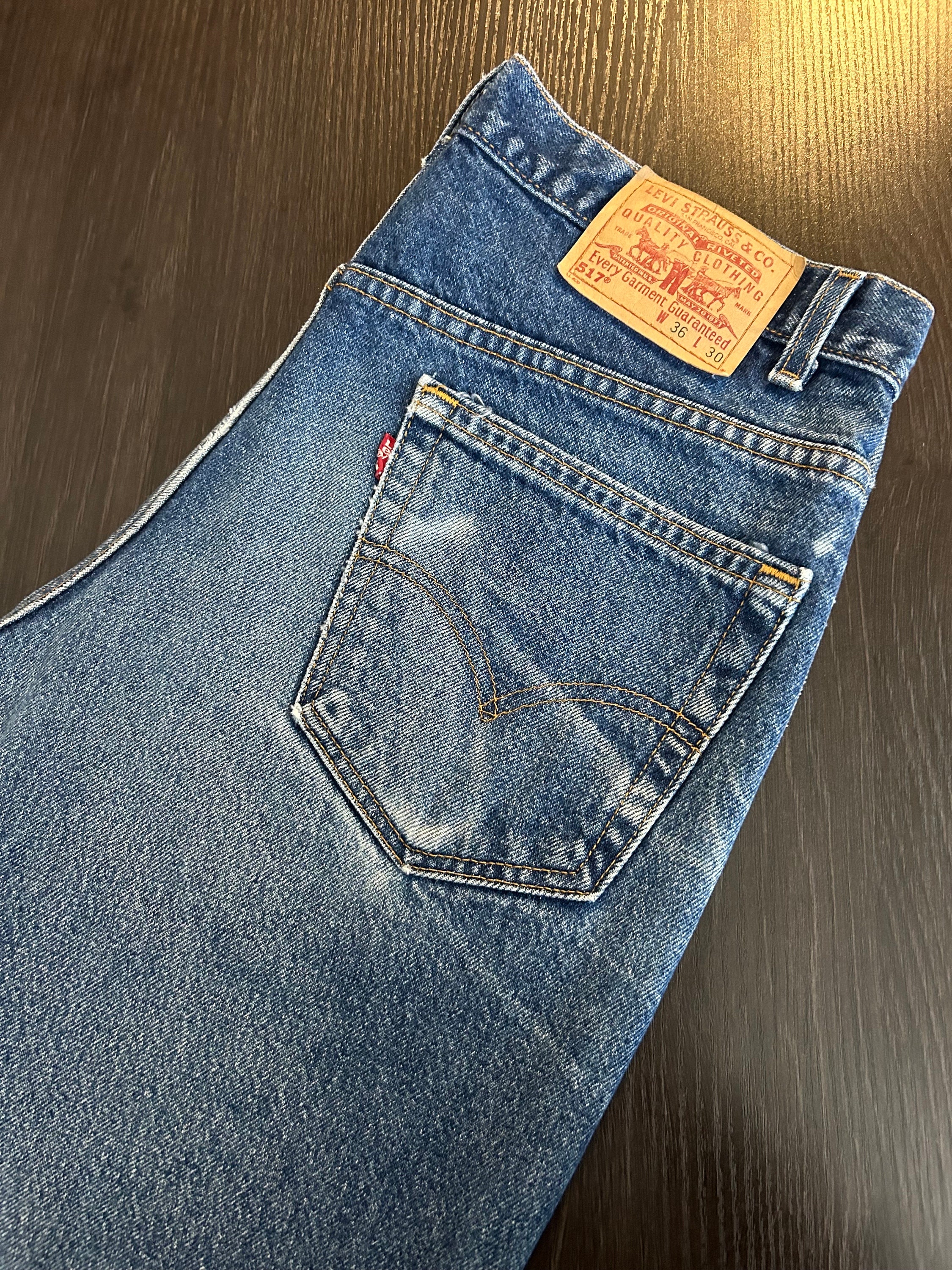 90s Vintage Levis 517 Boot Cut Jeans Flare Denim Pants Made in Usa