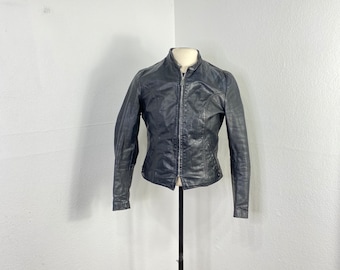 70s vintage brooks leather cafe racer type leather jacket motorcycle coat size 36 865445