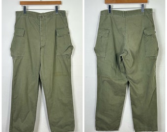 wwii 40s vintage military U.S.Army m-43 HBT cargo pants size 35 541402