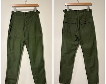 パンツ 1970s US ARMY BAKER PANTS modified 70s Vintage Military U.s.army Og-507 Cotton Poly Fatigue Baker