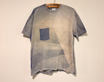 90s vintage sun faded ghost pocket 100% cotton t shirt size XL 541671
