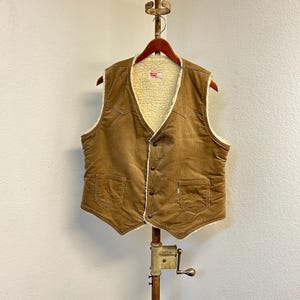 70-tals vintage Levis sherpafodrad manchesterväst western cowboy storlek L 443359