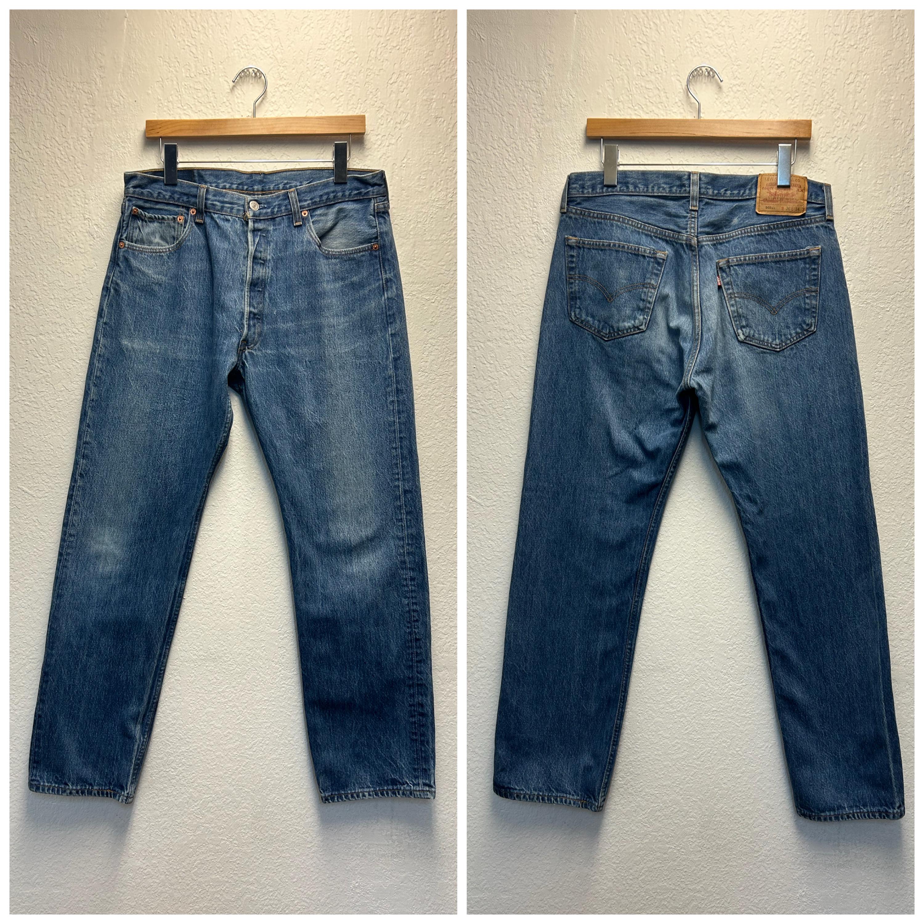パンツ 90s levis 501 made in usa w34 L33 Vintage Light Blue Levi's 501 Jeans Size W33 L34 90s - Etsy