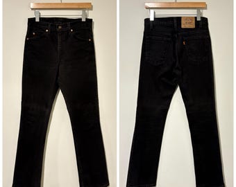 Vintage Levi's 517 Bootcut Jeans: 90s High Waisted Faded Black