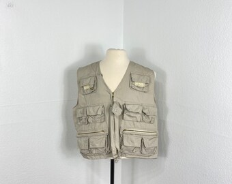 70s Fly Fishing Vest Trout Mens XL Distressed Hunting Fish Jacket 