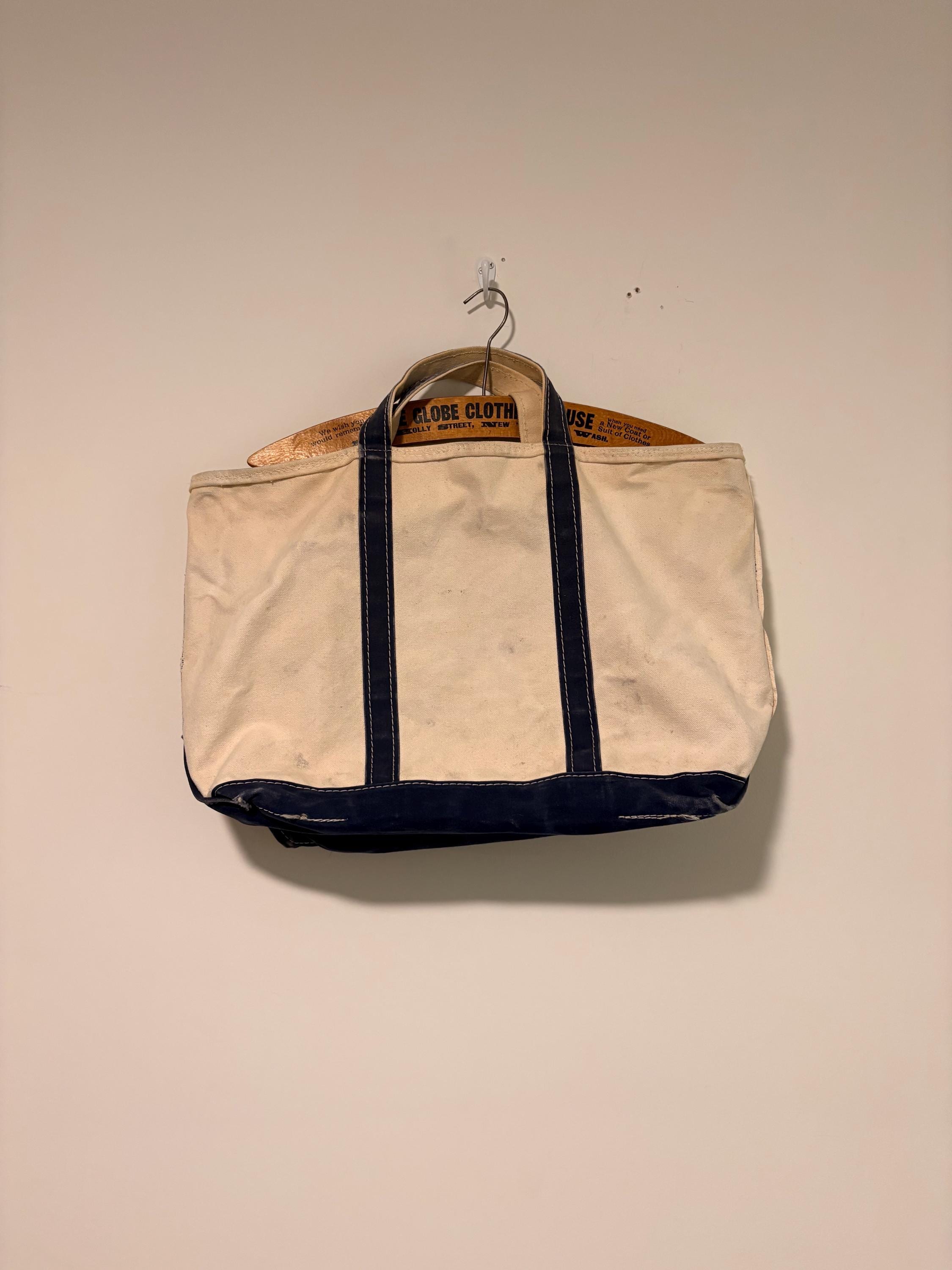80s Vintage L.l.bean Zipper Cotton Canvas Boat Tote Bag 541572