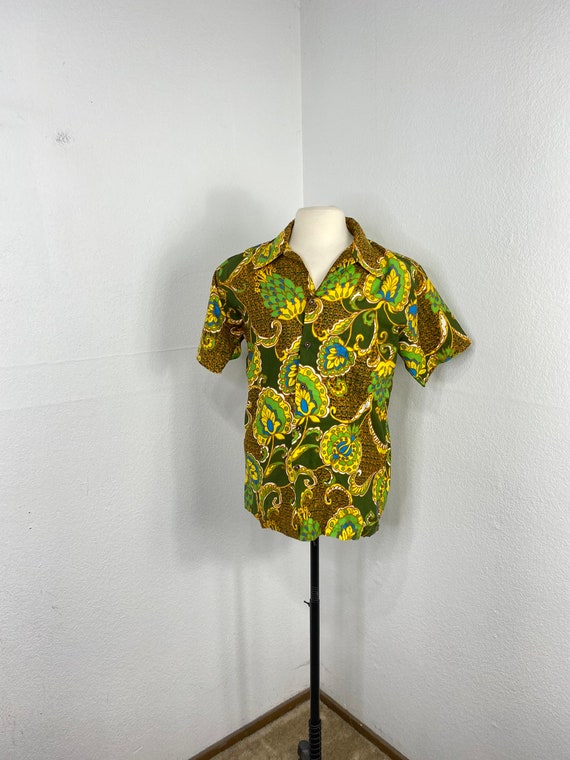 40s vintage cotton hawaiian aloha shirt all over … - image 1