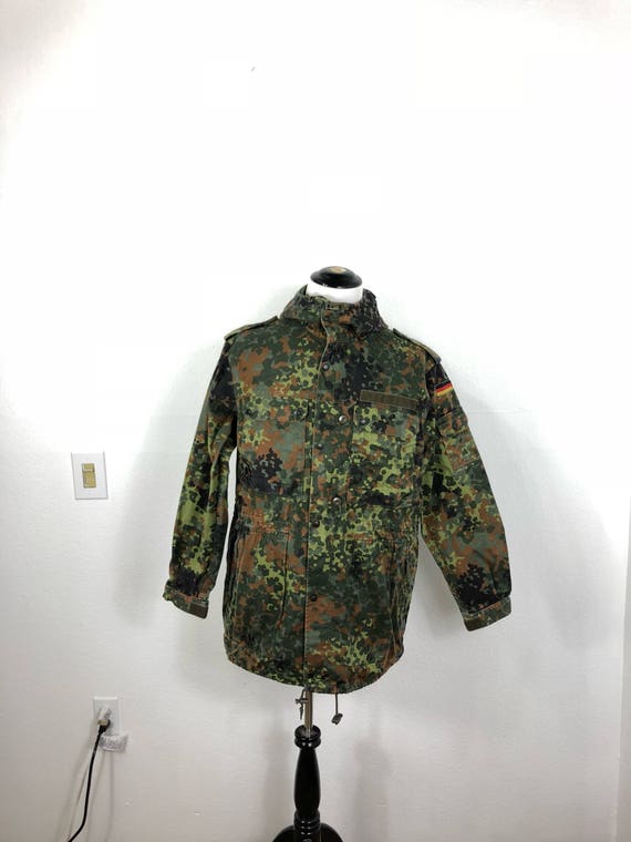 80's vintage german army camouflage hooded smock j