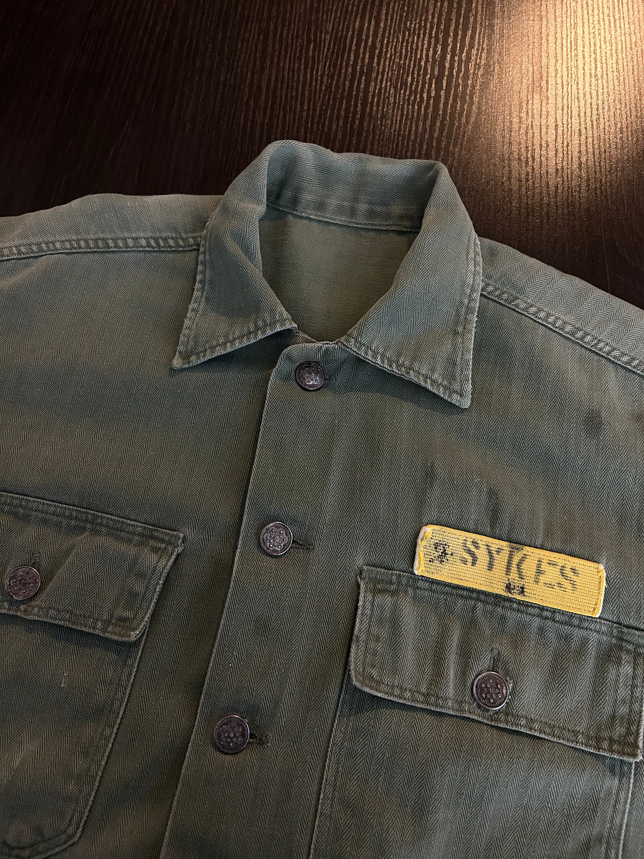40s 50s Vintage Distressed Military U.S. Army Hbt Utility