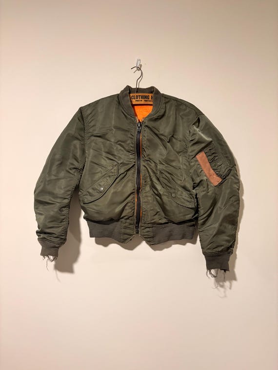 70s Vintage Military U.s.air Force L-2b Flight Jacket Bomber Jkt