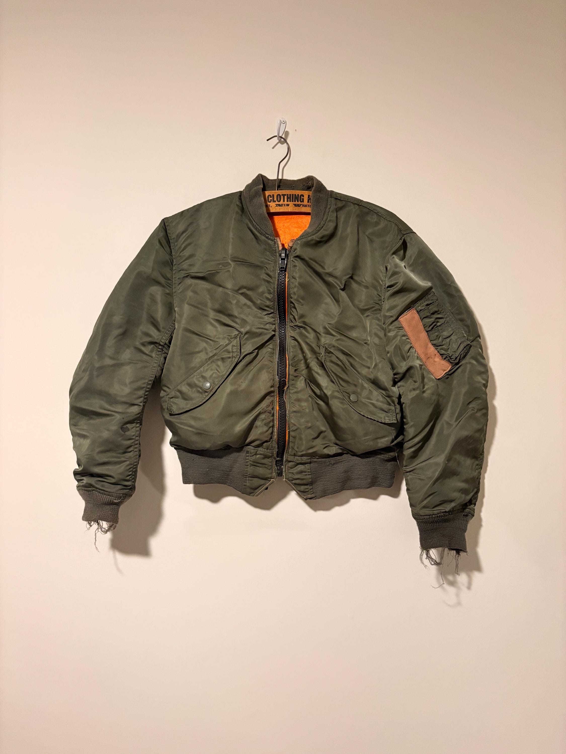 70s Vintage Military U.s.air Force L-2b Flight Jacket Bomber Jkt