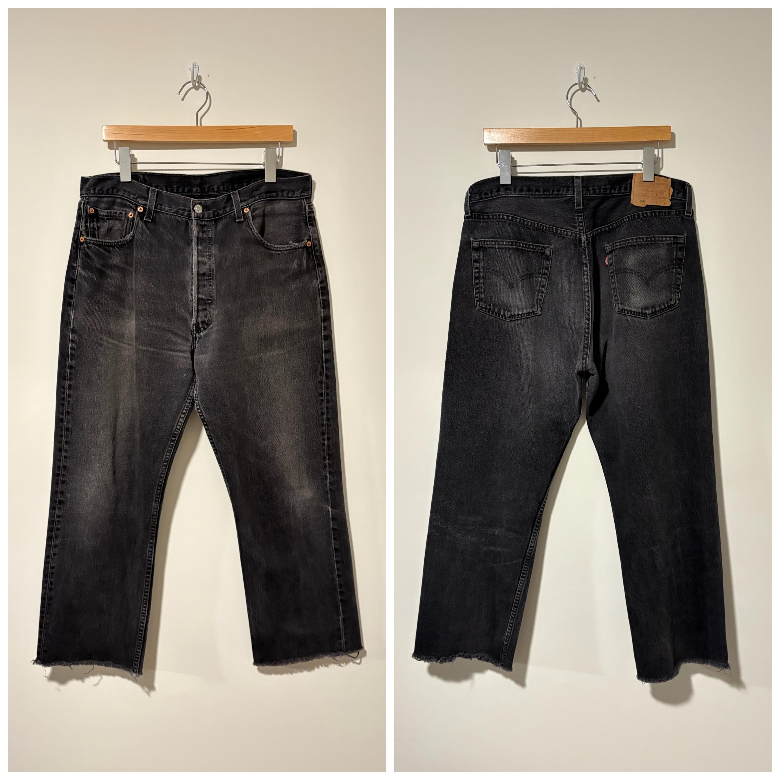 90s Vintage Levis 501 Black Cut off Jeans Denim Pants Made in Usa