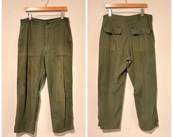 60s 70s Vintage Military U.S. Army Og-107 Baker Pants Size 28-29