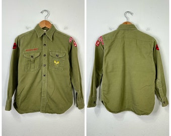 50s vintage boy scouts button down shirt gusset