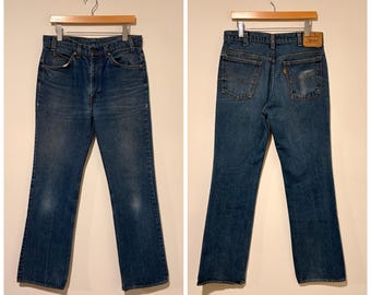 80s Vintage Levis 517 Boot Cut Jeans Flare Denim Pants Zipper Size