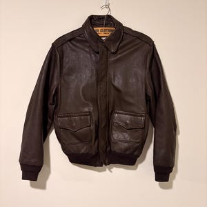 Chaqueta de cuero estilo A-2 vintage, estilo aviador, fabricada en EE. UU., talla 42, 541124