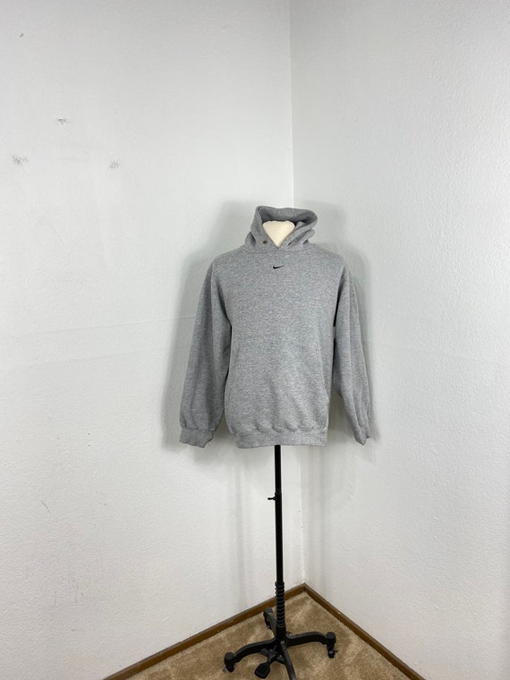 90s vintage nike center swash heather gray hoodie