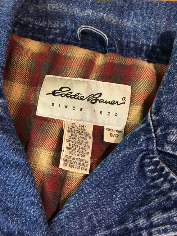 90's eddie bauer m-41 style denim jean jacket wom… - image 4